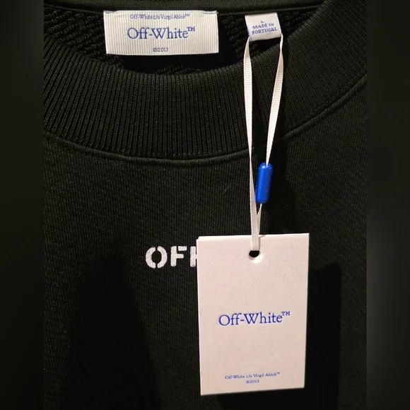 Off-White c/o Virgil Black Cornely Cotton Sweatshirt Size L Oversized Fit - Picture 4 of 7